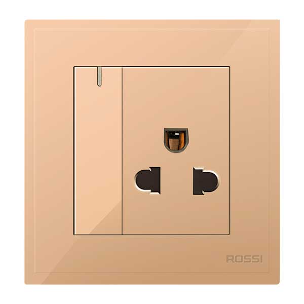 Ổ cắm 3 chấu kèm công tắc R62