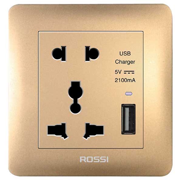 Ổ cắm đôi đa năng kết hợp cổng sạc di động USB + Type C R50